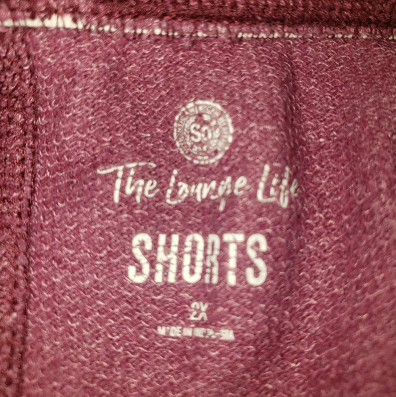 So 2X Purple Stretchy Drawstring Lounge Shorts - Picture 5 of 6